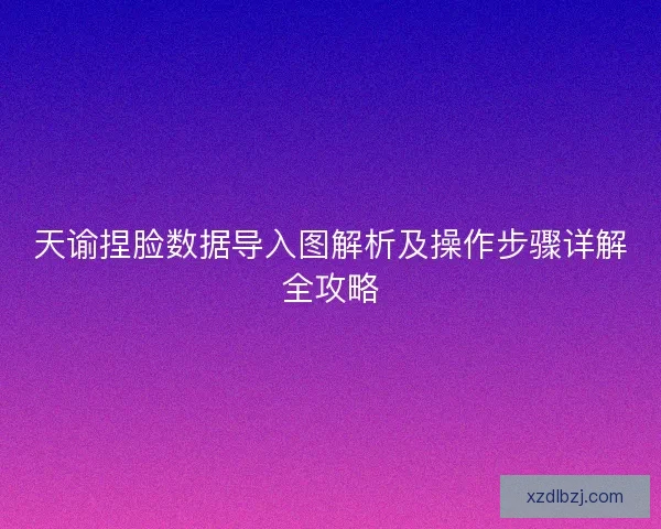 天谕捏脸数据导入图解析及操作步骤详解全攻略