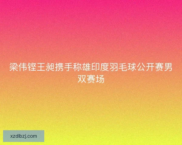 梁伟铿王昶携手称雄印度羽毛球公开赛男双赛场